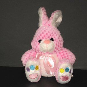 CHRISHA PLAYFUL EASTER RABBIT WAFFLE PLUSH TOY
